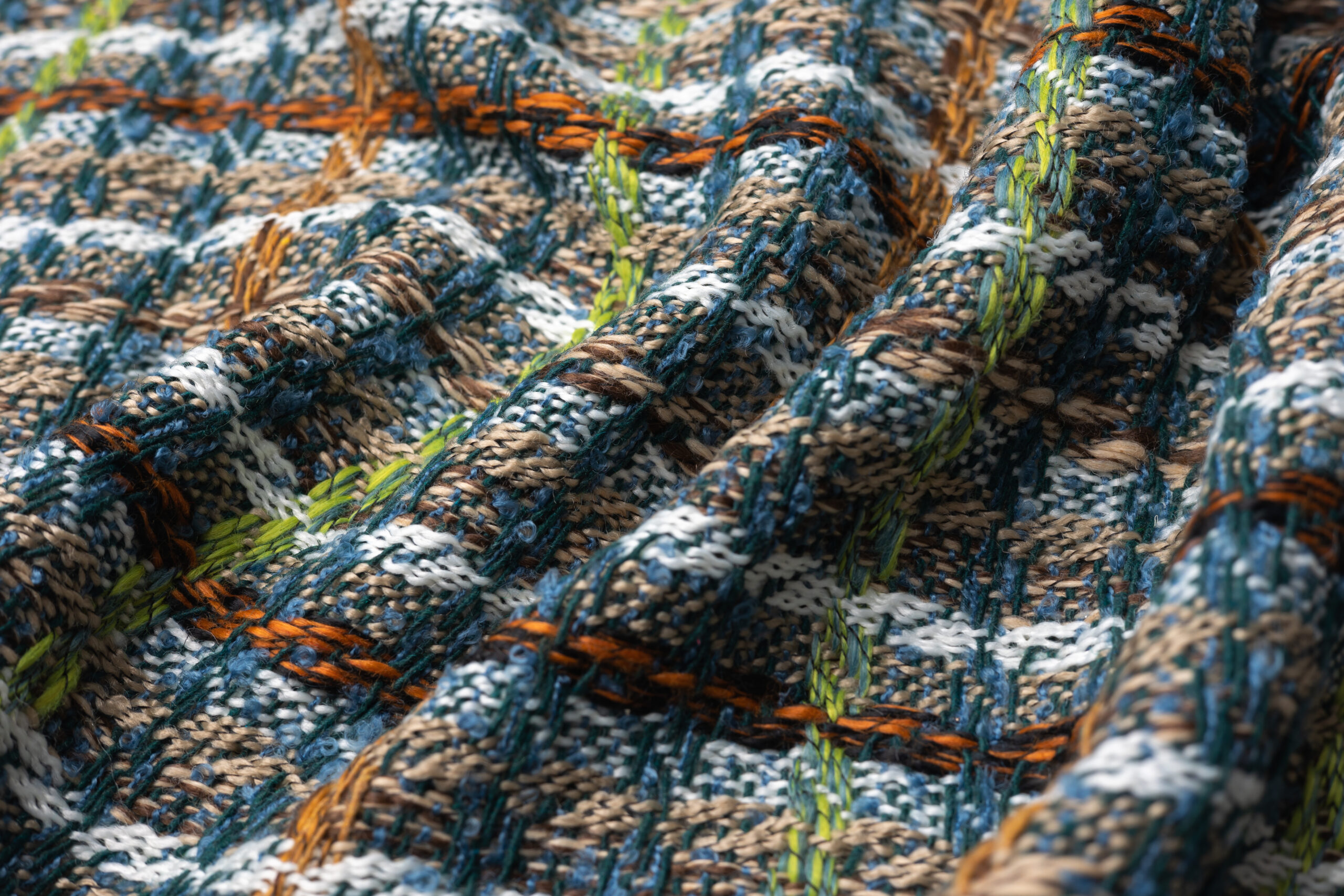 High quality boucle fancy yarn tweed fabric by Fursone textile manufacturer