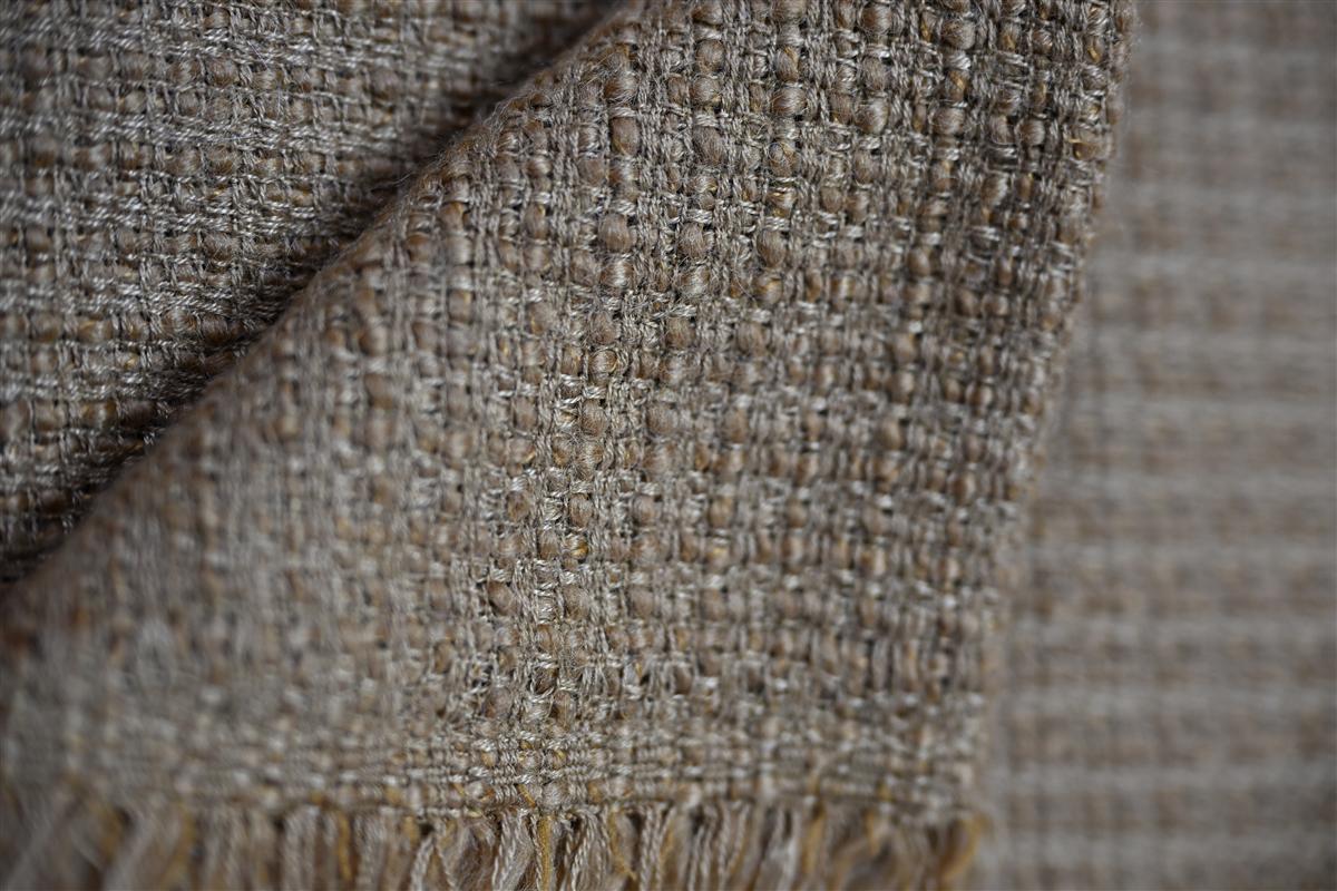 Pastel pink bouclé tweed fabric from Wenzhou textile manufacturer Fursone China