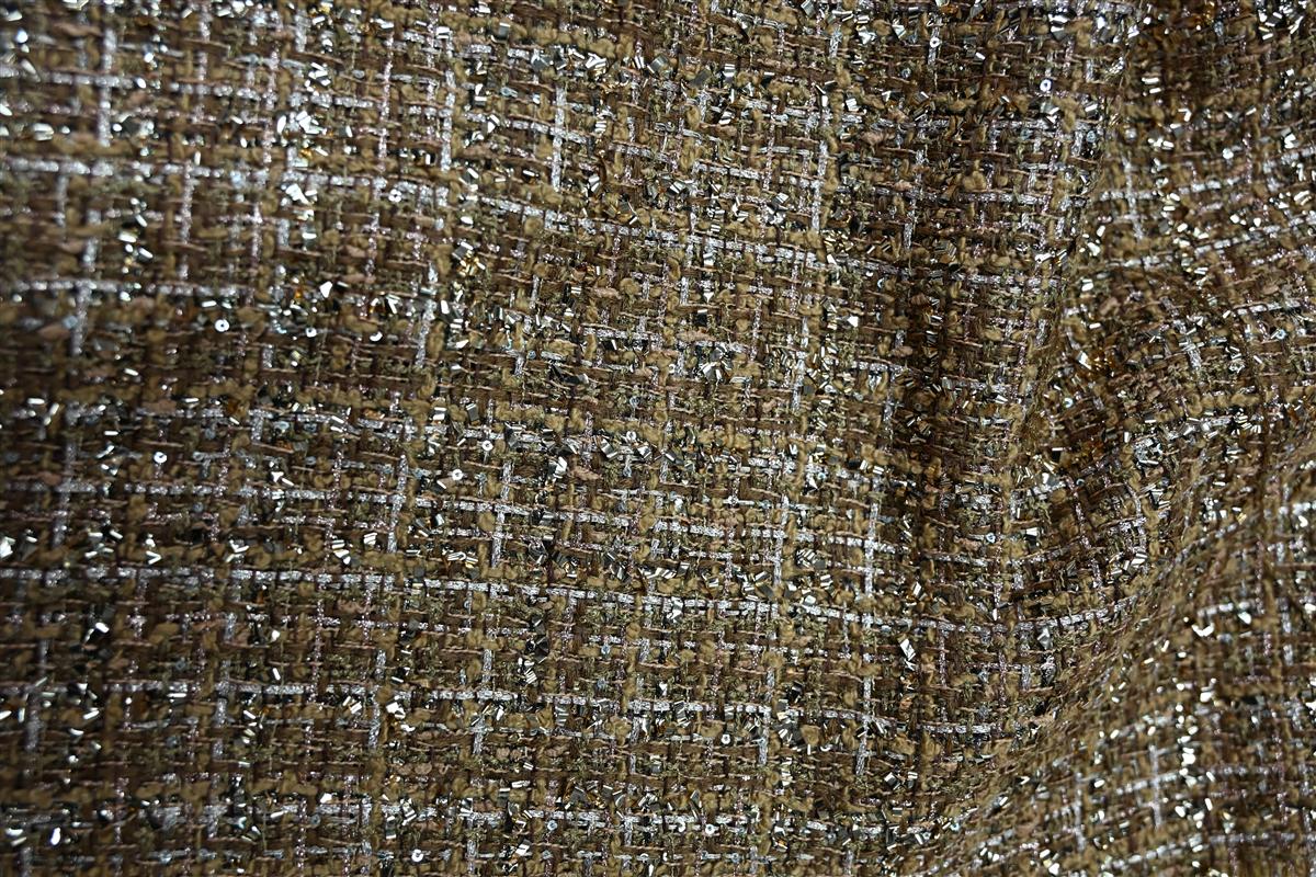 Blue multicolor tweed bouclé fabric from Wenzhou textile factory Fursone