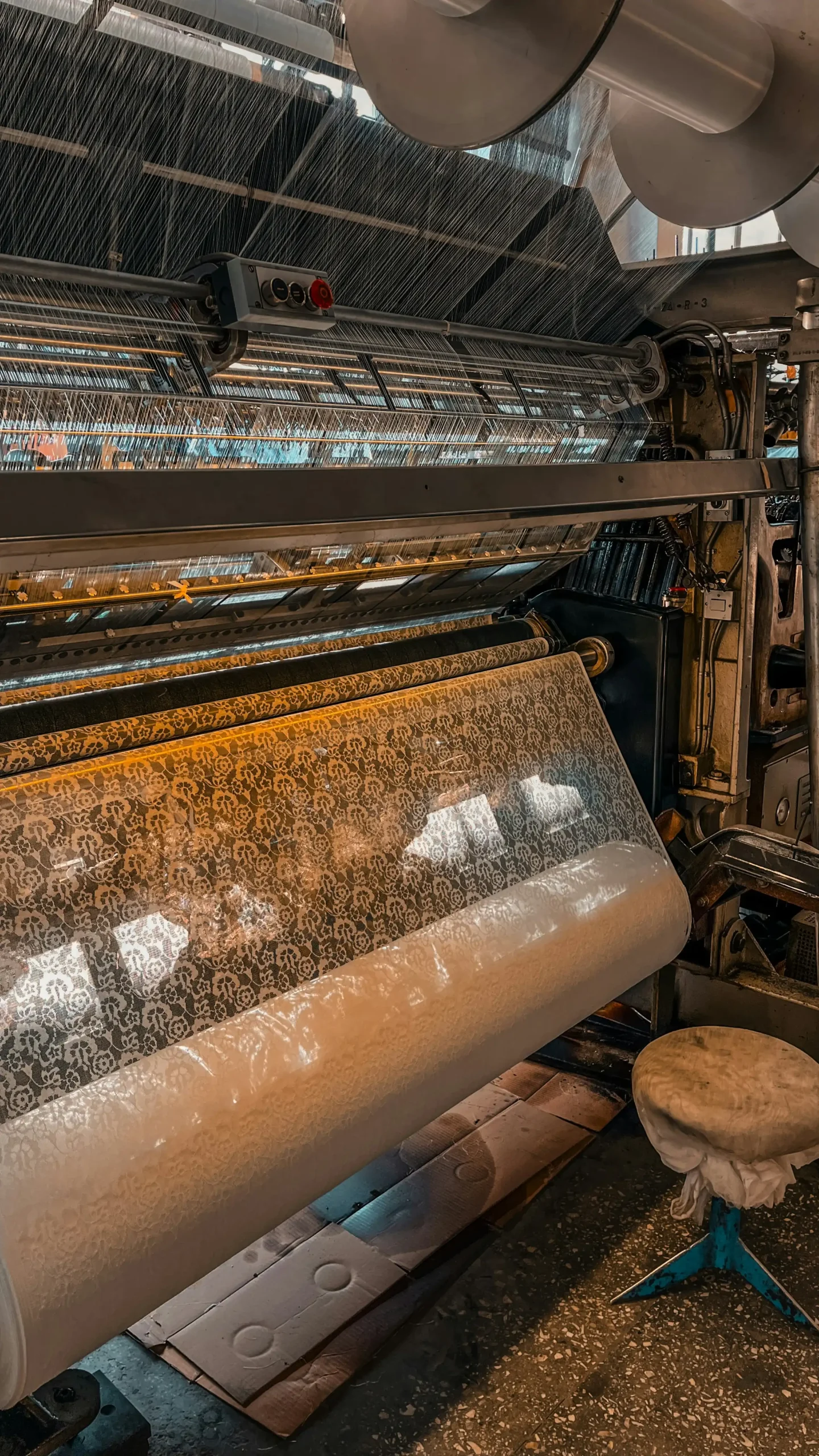 fabric rolls in warehouse ready for shipment