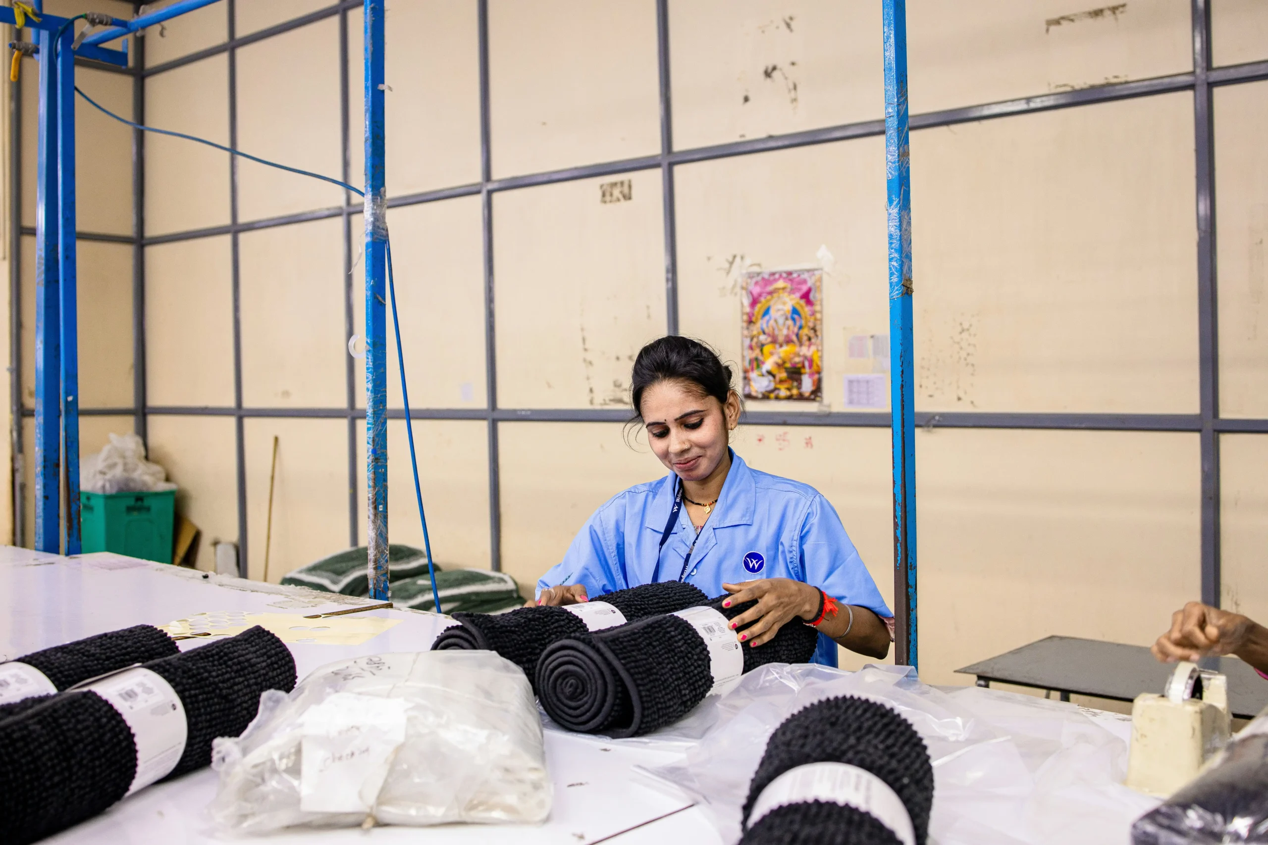 fabric defect inspection process on factory floor