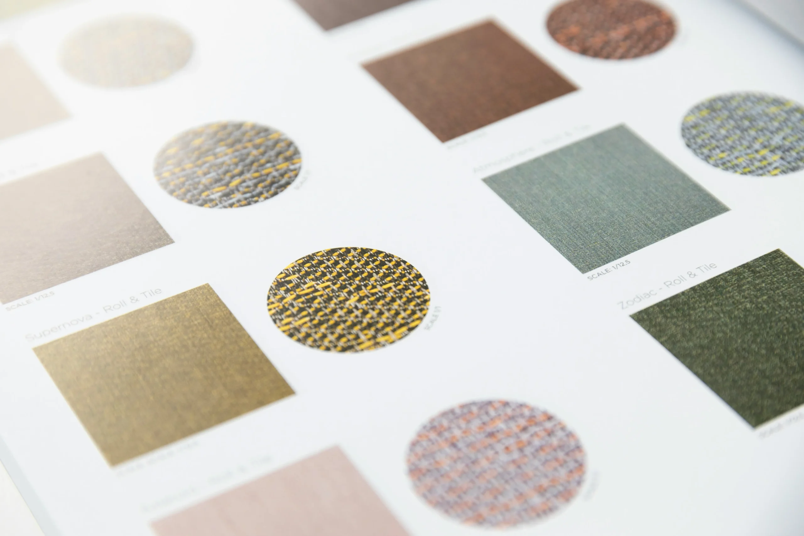 Tweed fabric swatches for direct mill sourcing comparison and evaluation