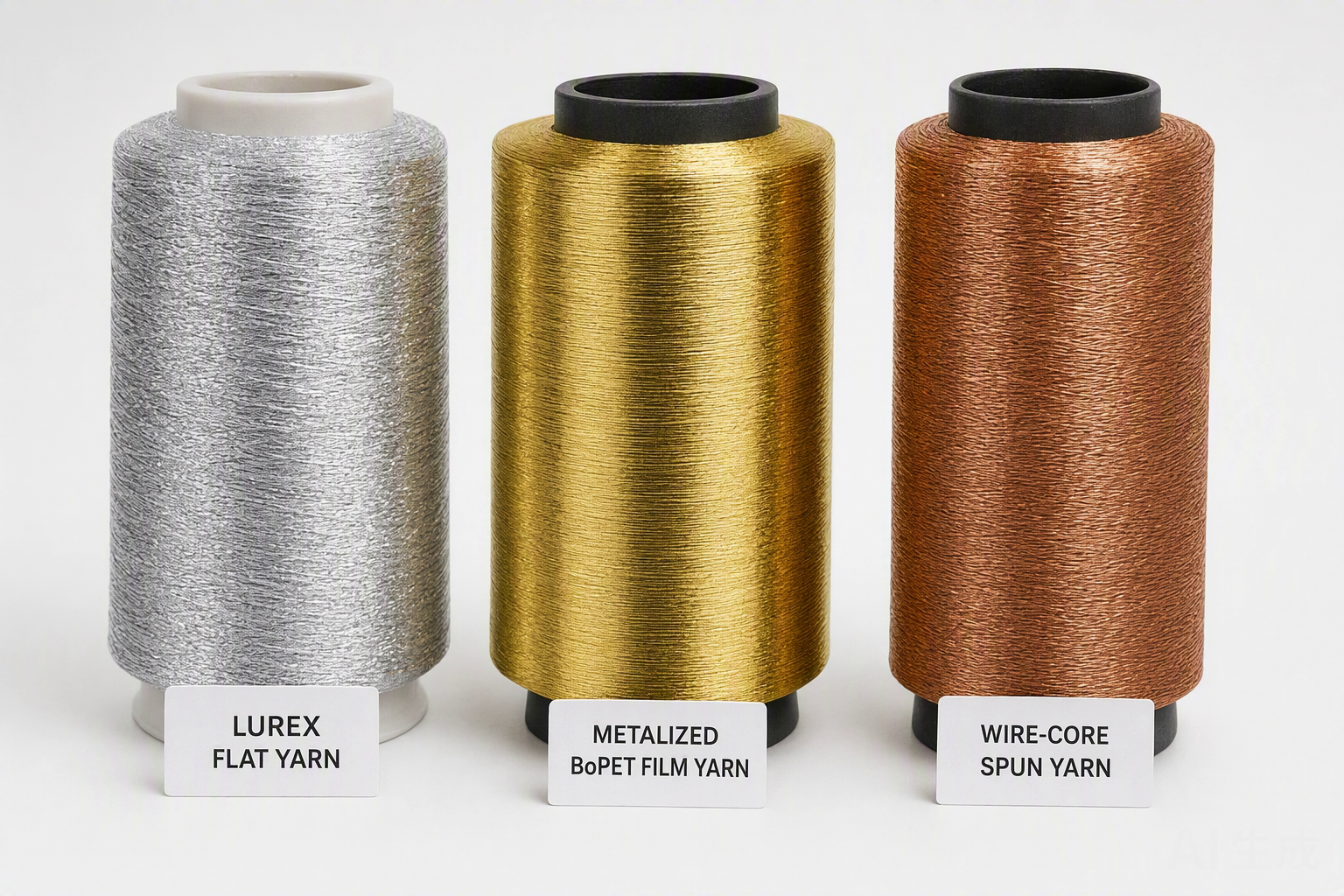 Metallic tweed fabric close-up showing silver and gold metallic threads woven into gray wool herringbone weave